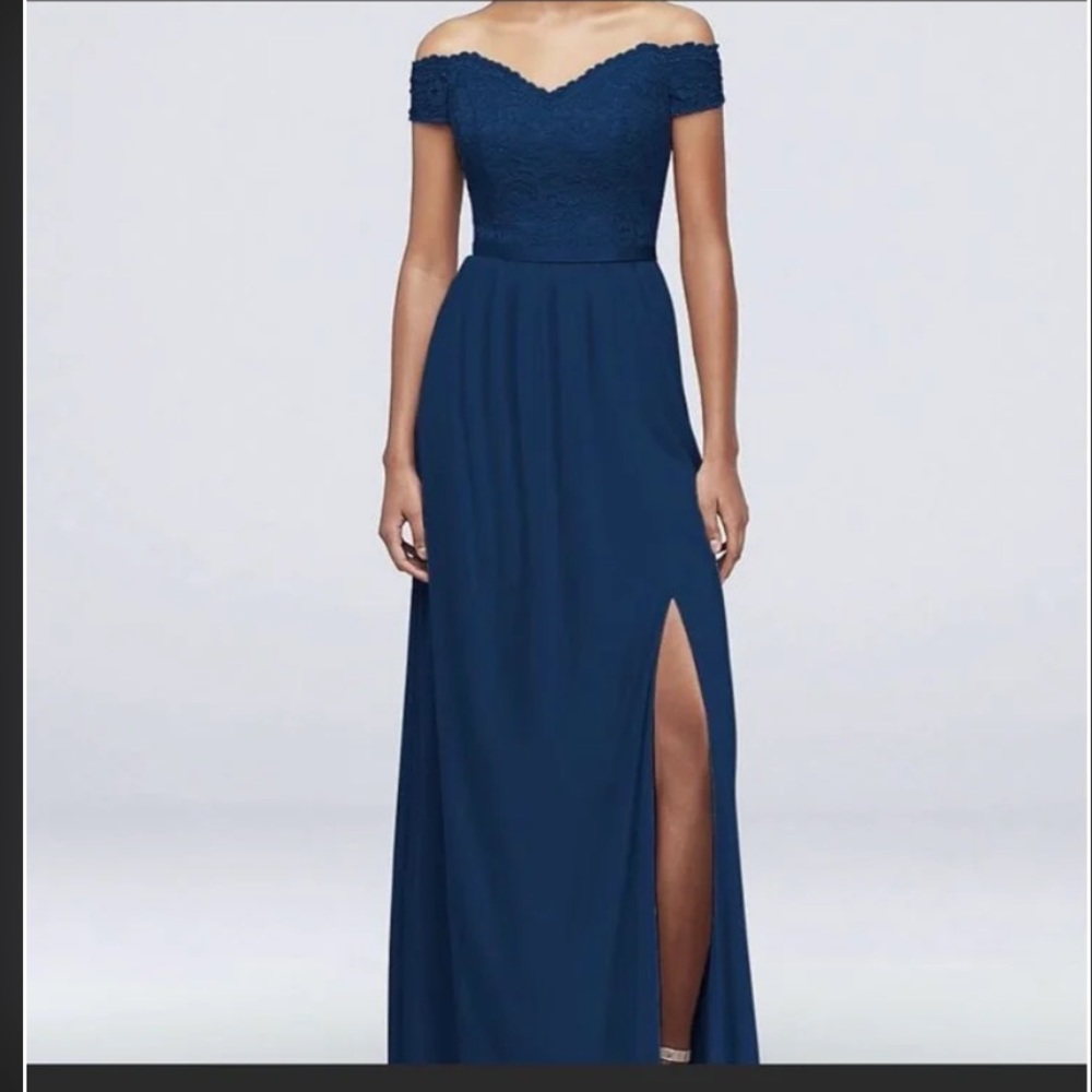 David’s Bridal Off-the-Shoulder Lace Dress